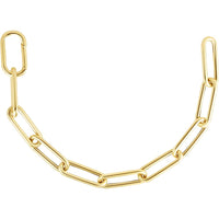 14K Yellow Gold 8.5mm Paperclip Chain Bracelet with Invisible Snap Closure - 7.75" by Orozza Fine Jewelry