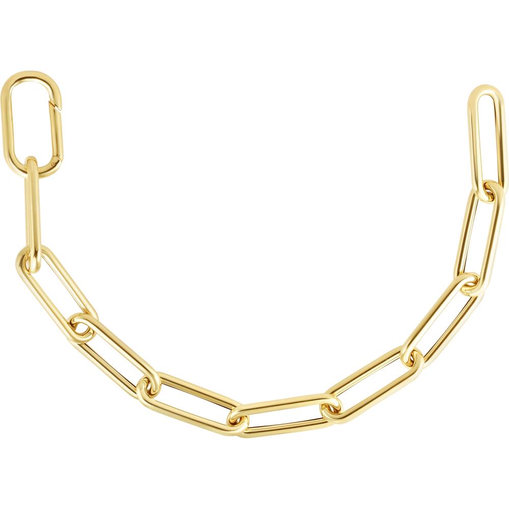 14K Yellow Gold 8.5mm Paperclip Chain Bracelet with Invisible Snap Closure - 7.75" by Orozza Fine Jewelry