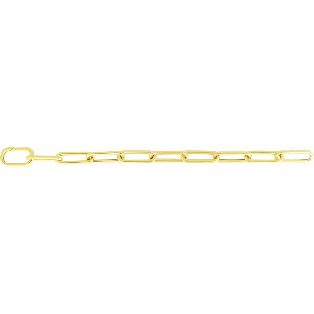 14K Yellow Gold 8.5mm Paperclip Chain Bracelet with Invisible Snap Closure - 7.75" by Orozza Fine Jewelry
