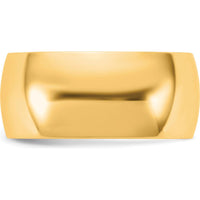 14K Yellow Gold 8.5mm Polished Half Round Domed Wedding Band Ring by Luciano & Cie