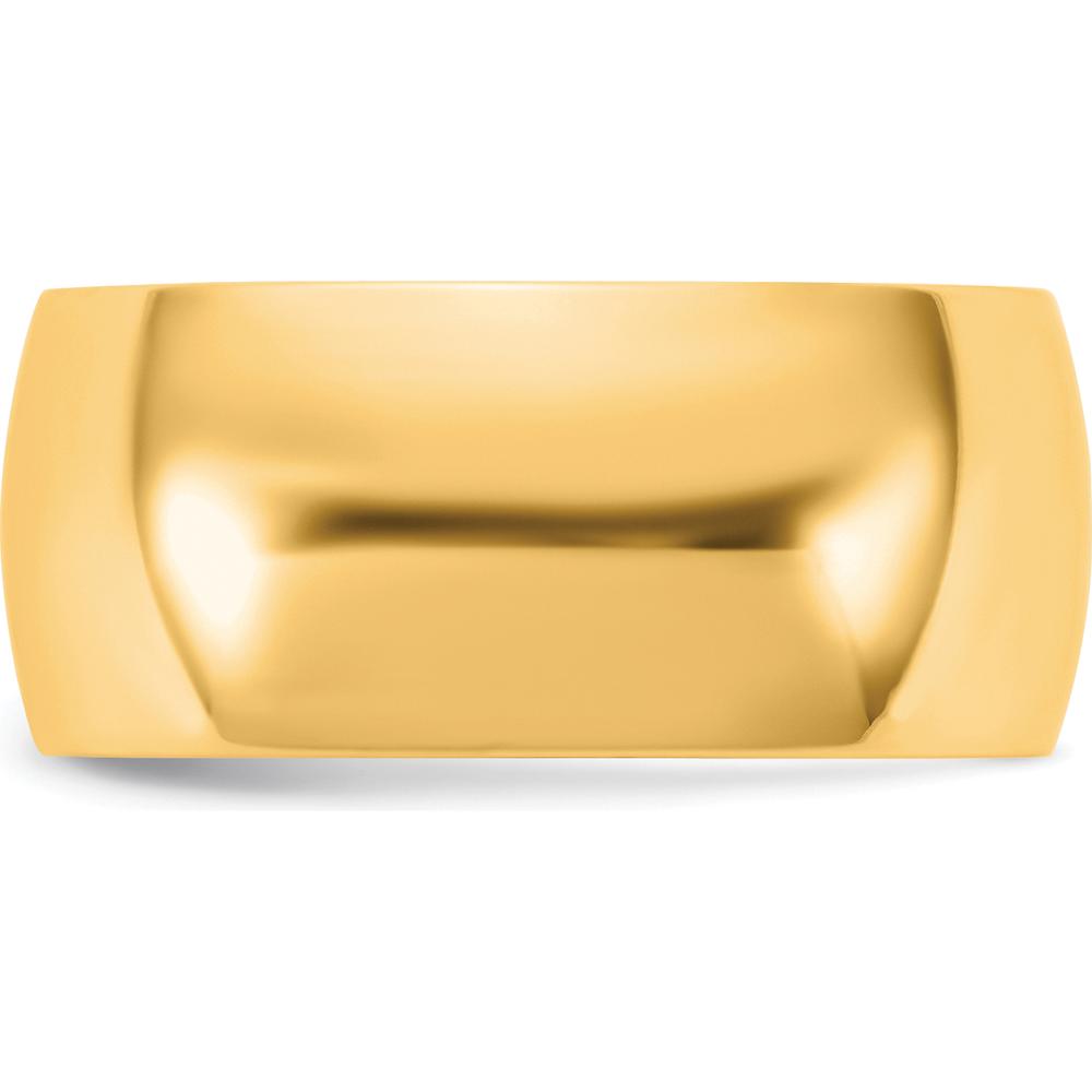 14K Yellow Gold 8.5mm Polished Half Round Domed Wedding Band Ring by Luciano & Cie