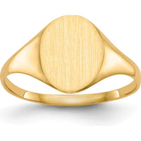 14K Yellow Gold 8.5x10.0mm Closed Back Signet Ring - Customizable Engravable Jewelry Piece by 0