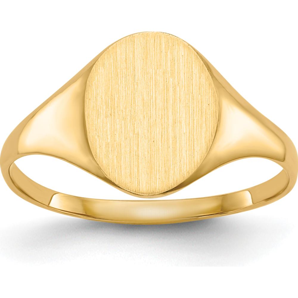 14K Yellow Gold 8.5x10.0mm Closed Back Signet Ring - Customizable Engravable Jewelry Piece by 0
