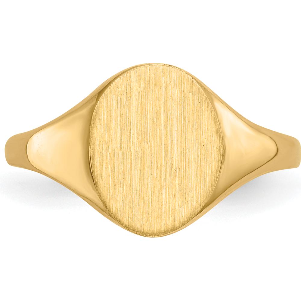 14K Yellow Gold 8.5x10.0mm Closed Back Signet Ring - Customizable Engravable Jewelry Piece by 0