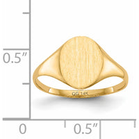 14K Yellow Gold 8.5x10.0mm Closed Back Signet Ring - Customizable Engravable Jewelry Piece by 0
