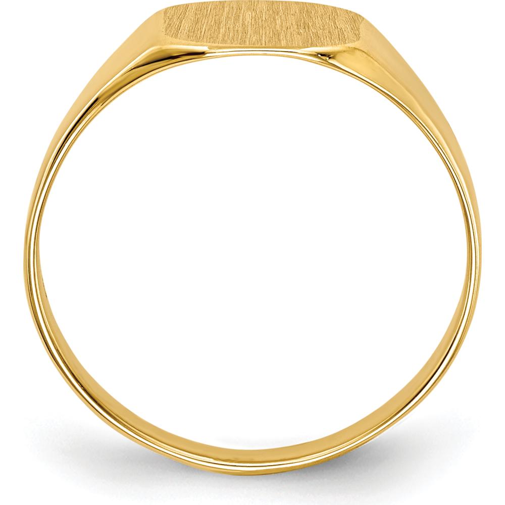 14K Yellow Gold 8.5x8.5mm Signet Ring with Brushed Satin Finish by 0