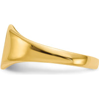 14K Yellow Gold 8.5x8.5mm Signet Ring with Brushed Satin Finish by 0