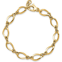 14K Yellow Gold 8.8mm Fancy Twisted Link Bracelet - 7.5" Length by 0