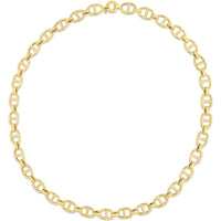 14K Yellow Gold 8.8mm Mariner Link Chain Necklace - 18" Polished Finish by Orozza Fine Jewelry