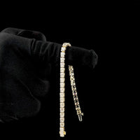 14K Yellow Gold 8.9 Carat Tennis Bracelet with Emerald Cut and Brilliant Round Lab Diamonds - E-F VS1 Clarity - 105 Stones Total - Covaloro Fine Jewelry