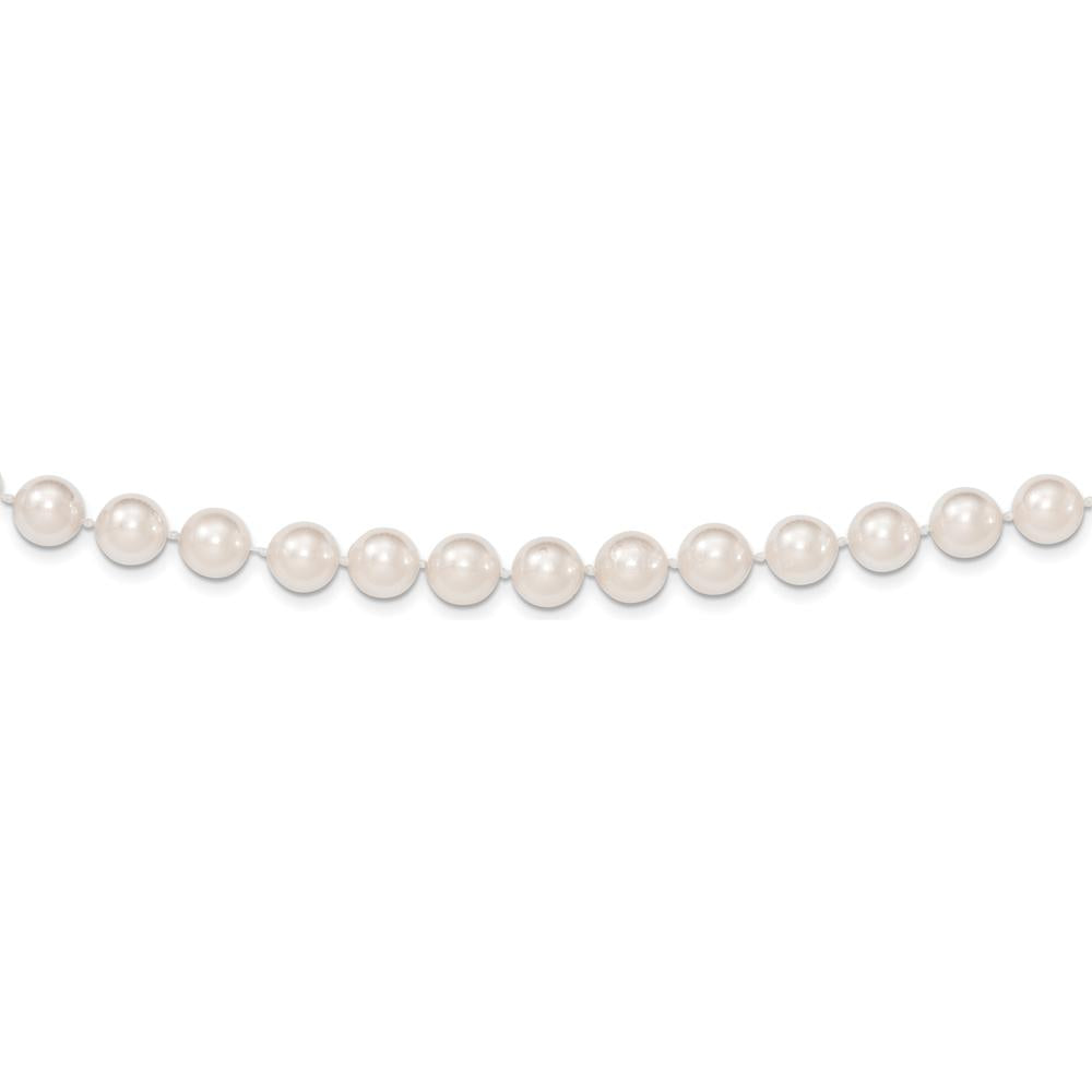14K Yellow Gold 8-9mm White Round Akoya Cultured Pearl Bracelet with Pearl Clasp - 8" Length by Monteluci Fine Jewelry