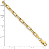14K Yellow Gold 8" Beveled Paperclip Chain Bracelet - Polished Finish by Oro Pregiato