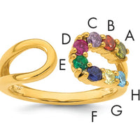 14K Yellow Gold 8-Birthstone Wrap Mother's Ring with Personalized Gemstones - 1.10 Carat Total Gem Weight by Oro Pregiato