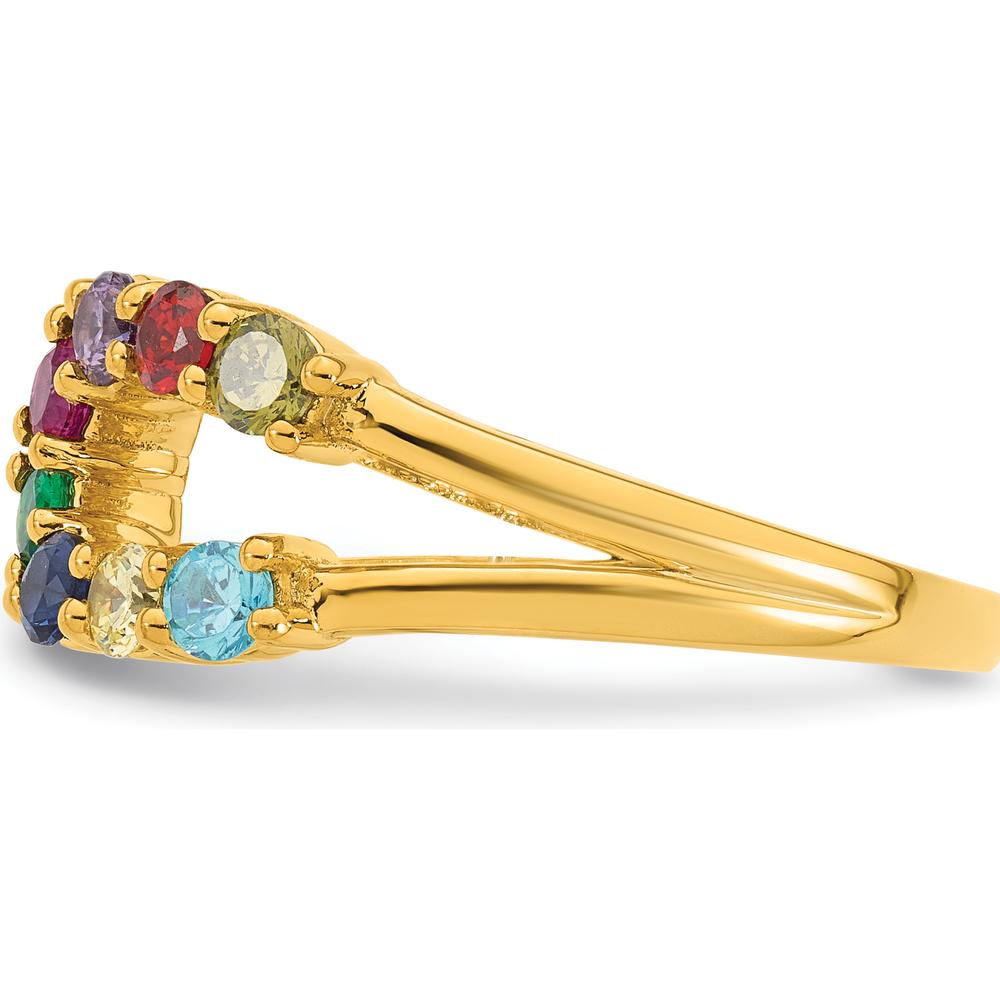 14K Yellow Gold 8-Birthstone Wrap Mother's Ring with Personalized Gemstones - 1.10 Carat Total Gem Weight by Oro Pregiato