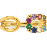 14K Yellow Gold 8-Birthstone Wrap Mother's Ring with Personalized Gemstones - 1.10 Carat Total Gem Weight by Oro Pregiato
