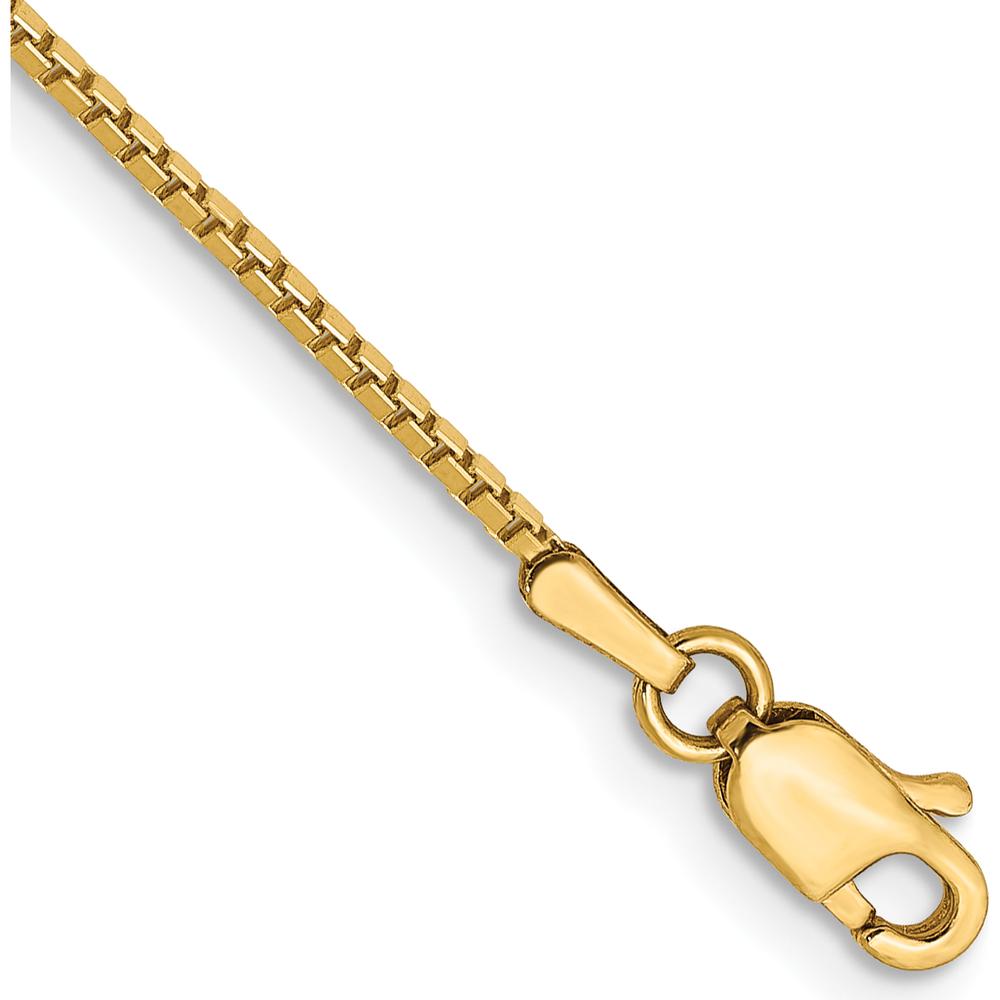 14K Yellow Gold 8" Box Chain Bracelet with Lobster Clasp by Oro Pregiato