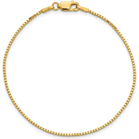 14K Yellow Gold 8" Box Chain Bracelet with Lobster Clasp by Oro Pregiato