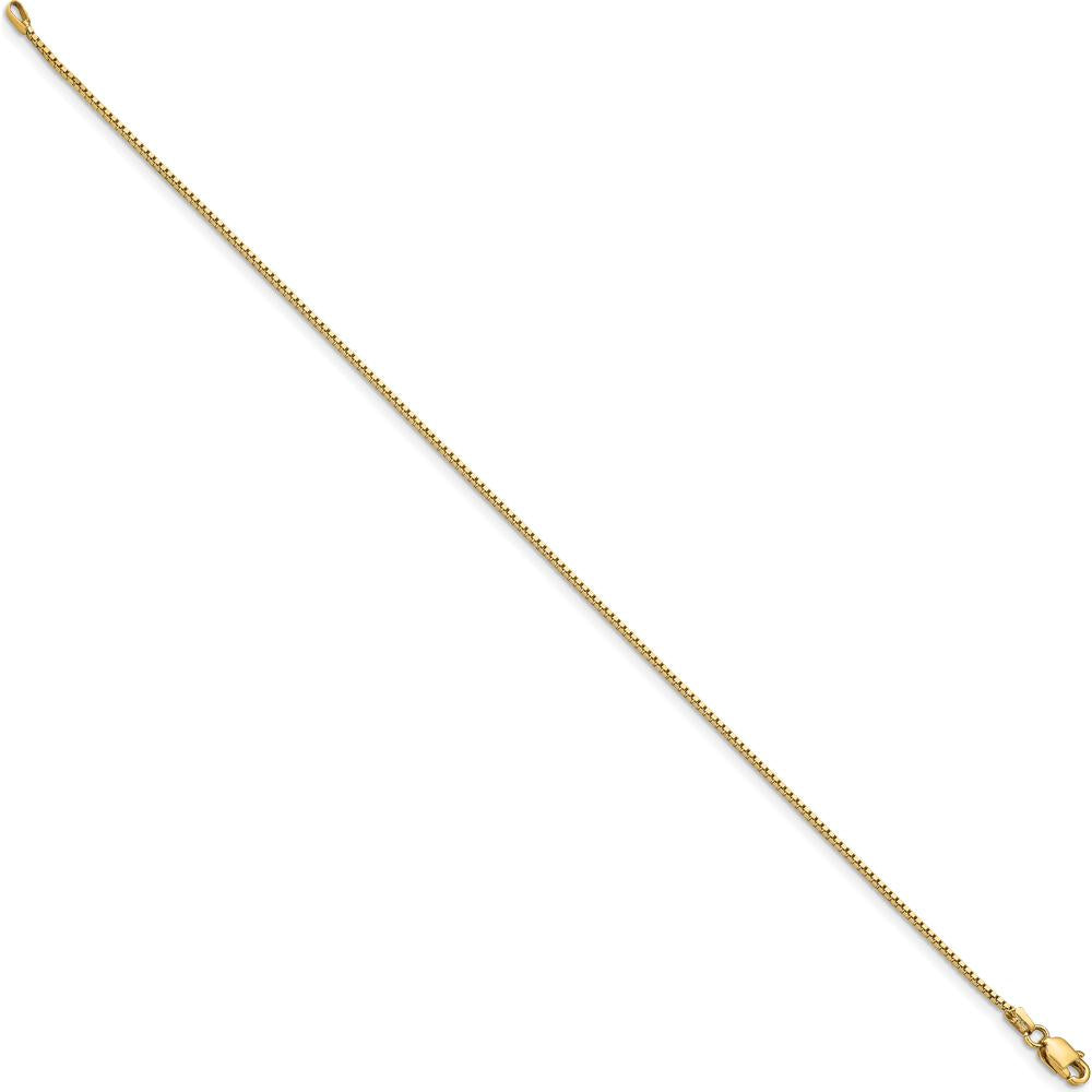 14K Yellow Gold 8" Box Chain Bracelet with Lobster Clasp - Polished Finish by Oro Pregiato