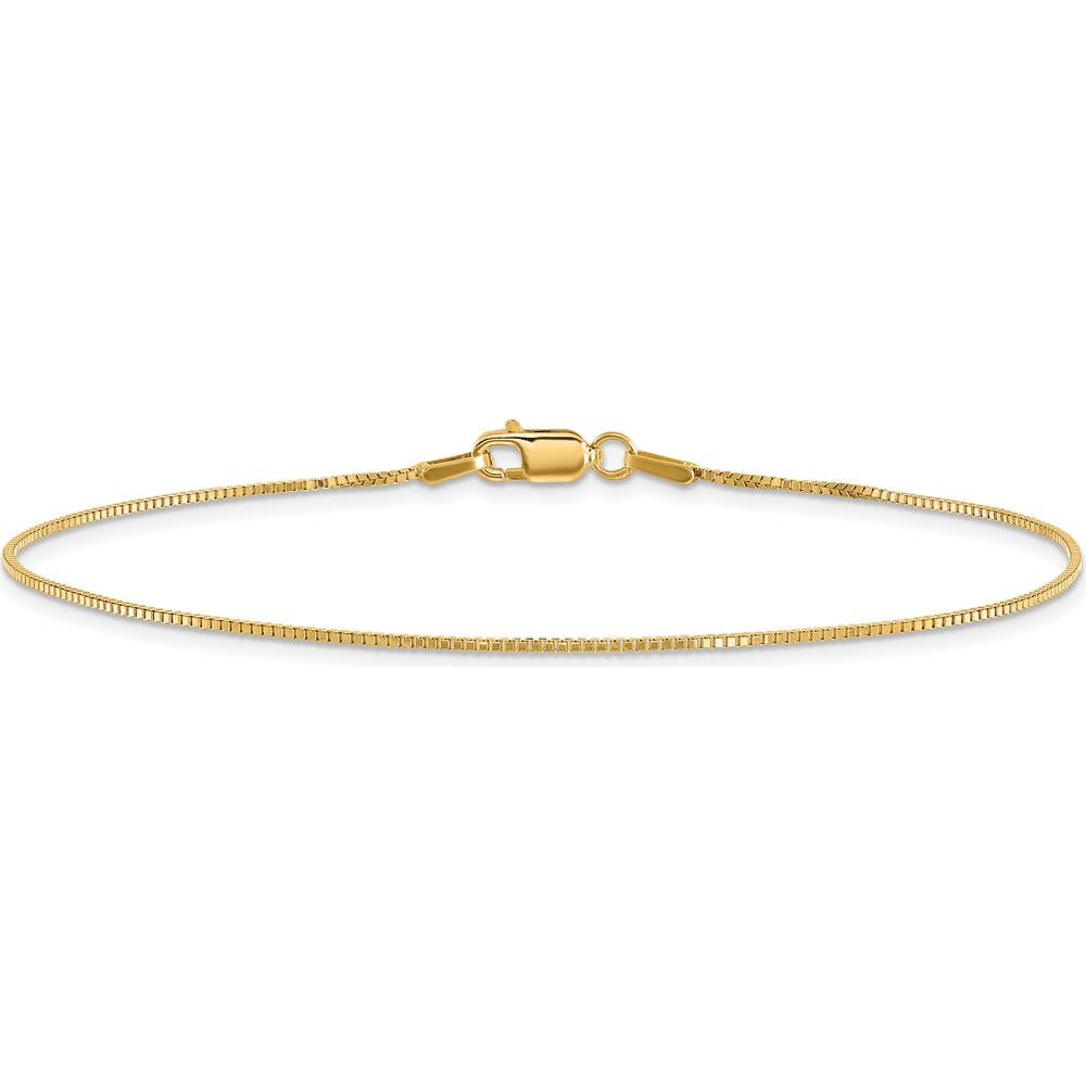 14K Yellow Gold 8" Box Chain Bracelet with Lobster Clasp - Polished Finish by Oro Pregiato