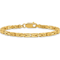14K Yellow Gold 8" Byzantine Chain Bracelet with Lobster Clasp by Oro Pregiato