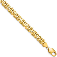 14K Yellow Gold 8" Byzantine Chain Bracelet with Lobster Clasp by Oro Pregiato