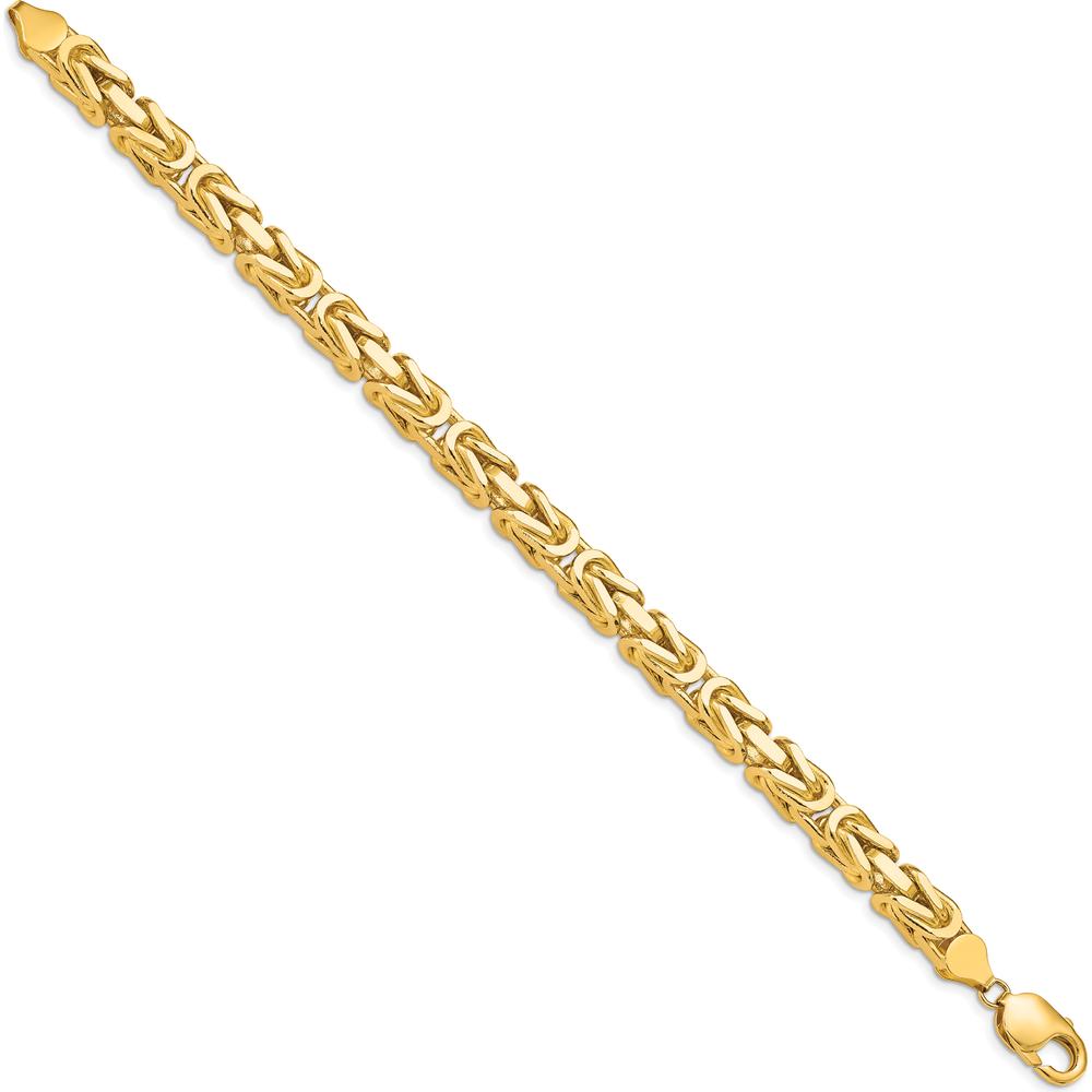 14K Yellow Gold 8" Byzantine Chain Bracelet with Lobster Clasp by Oro Pregiato