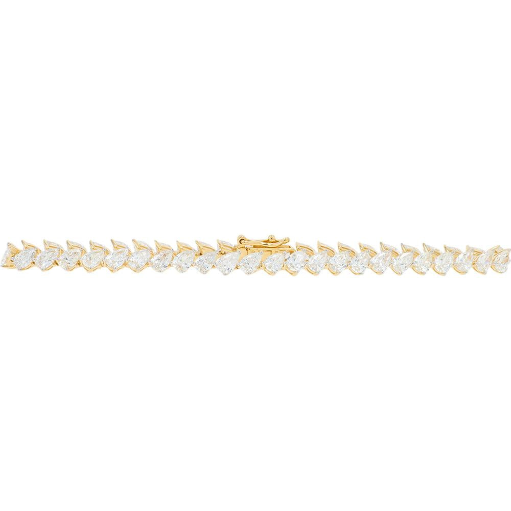 14K Yellow Gold 8 Carat Lab Grown Diamond Station Bracelet - Prong Set