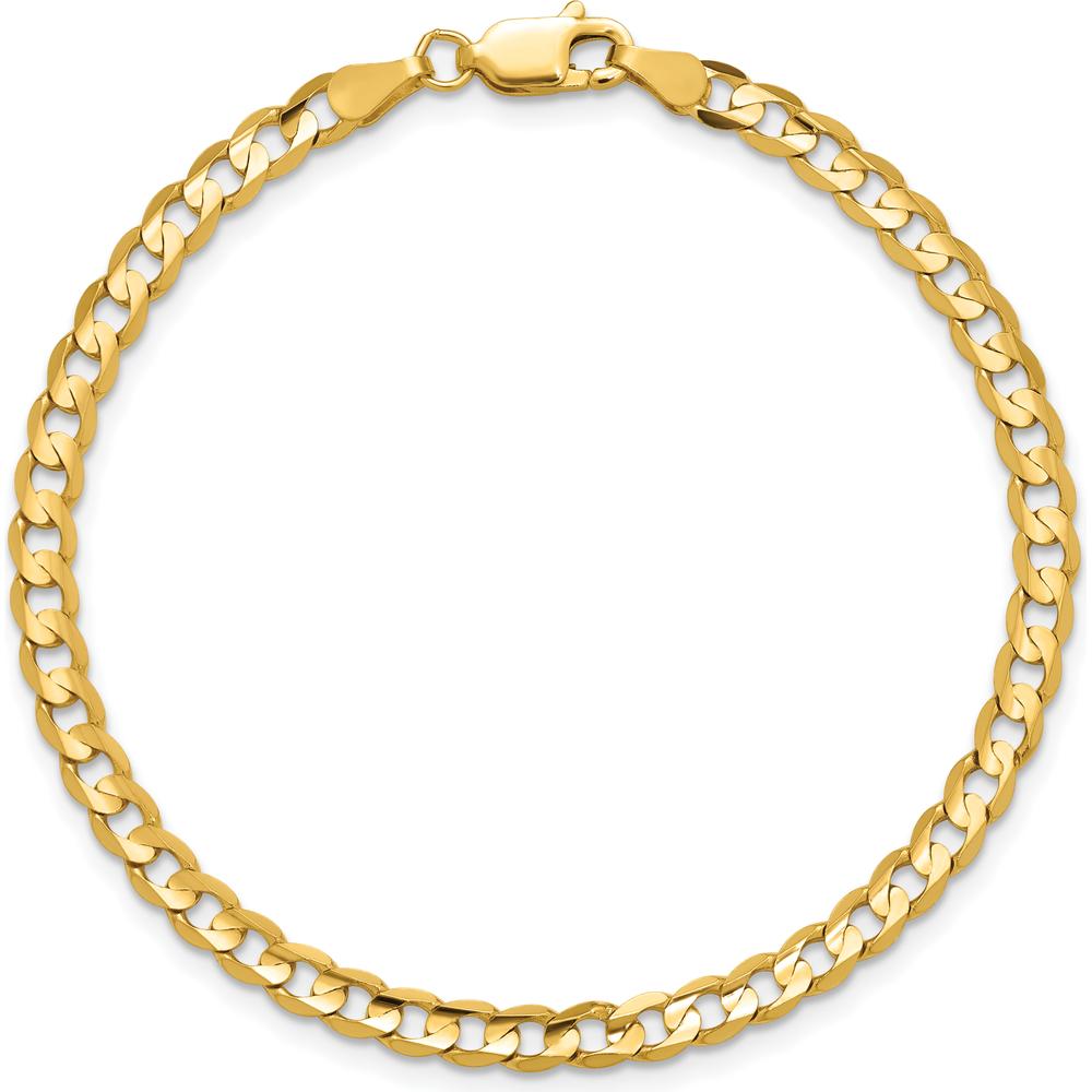 14K Yellow Gold 8" Concave Curb Bracelet with Lobster Clasp - 3.8mm Width by Oro Pregiato