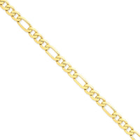 14K Yellow Gold 8" Concave Open Figaro Bracelet with Lobster Clasp - 8.75mm Chain Width by Oro Pregiato