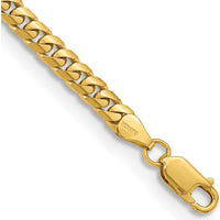 14K Yellow Gold 8" Cuban Link Bracelet with Lobster Clasp - 5mm Width by Oro Pregiato