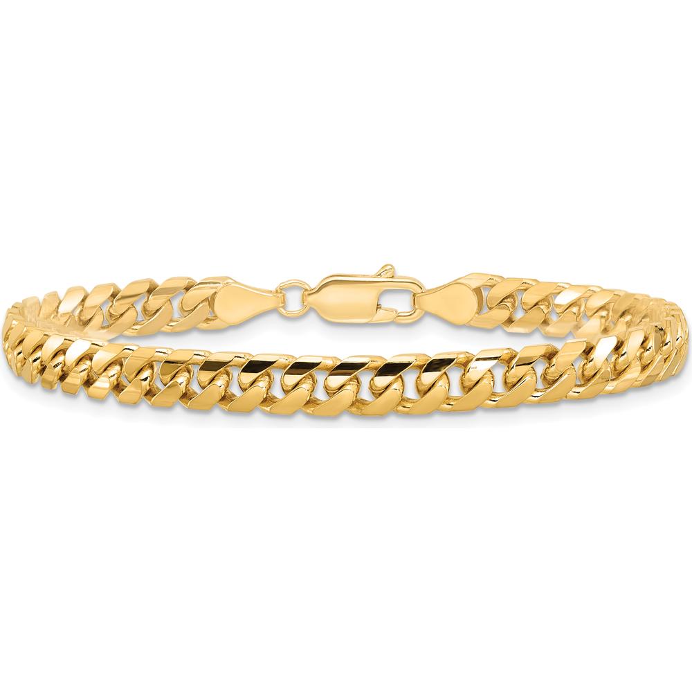 14K Yellow Gold 8" Cuban Link Bracelet with Lobster Clasp - 5mm Width by Oro Pregiato