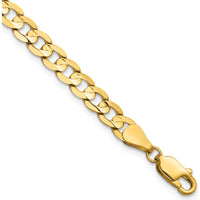 14K Yellow Gold 8" Curb Bracelet with Concave Profile - 5.25mm Width by Oro Pregiato