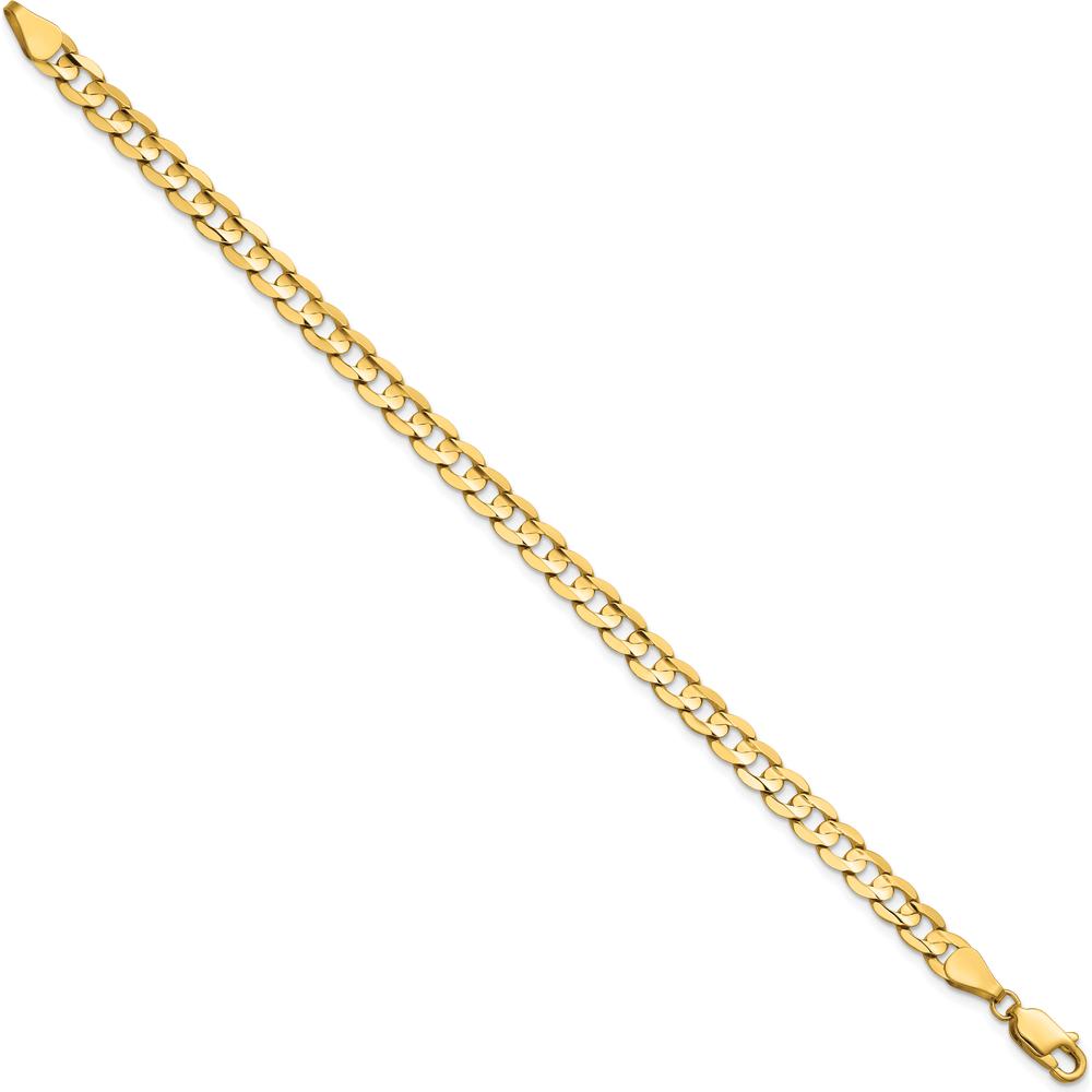 14K Yellow Gold 8" Curb Bracelet with Concave Profile - 5.25mm Width by Oro Pregiato
