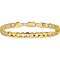 14K Yellow Gold 8" Curb Bracelet with Concave Profile - 5.25mm Width by Oro Pregiato