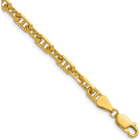 14K Yellow Gold 8" Diamond-Cut Mariner Anchor Chain Bracelet by Oro Pregiato