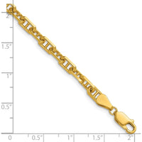 14K Yellow Gold 8" Diamond-Cut Mariner Anchor Chain Bracelet by Oro Pregiato