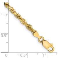 14K Yellow Gold 8" Diamond-Cut Quadruple Rope Chain Bracelet with Lobster Clasp - 3.35mm Width by Oro Pregiato