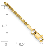 14K Yellow Gold 8" Diamond-Cut Rope Chain Bracelet with Lobster Clasp