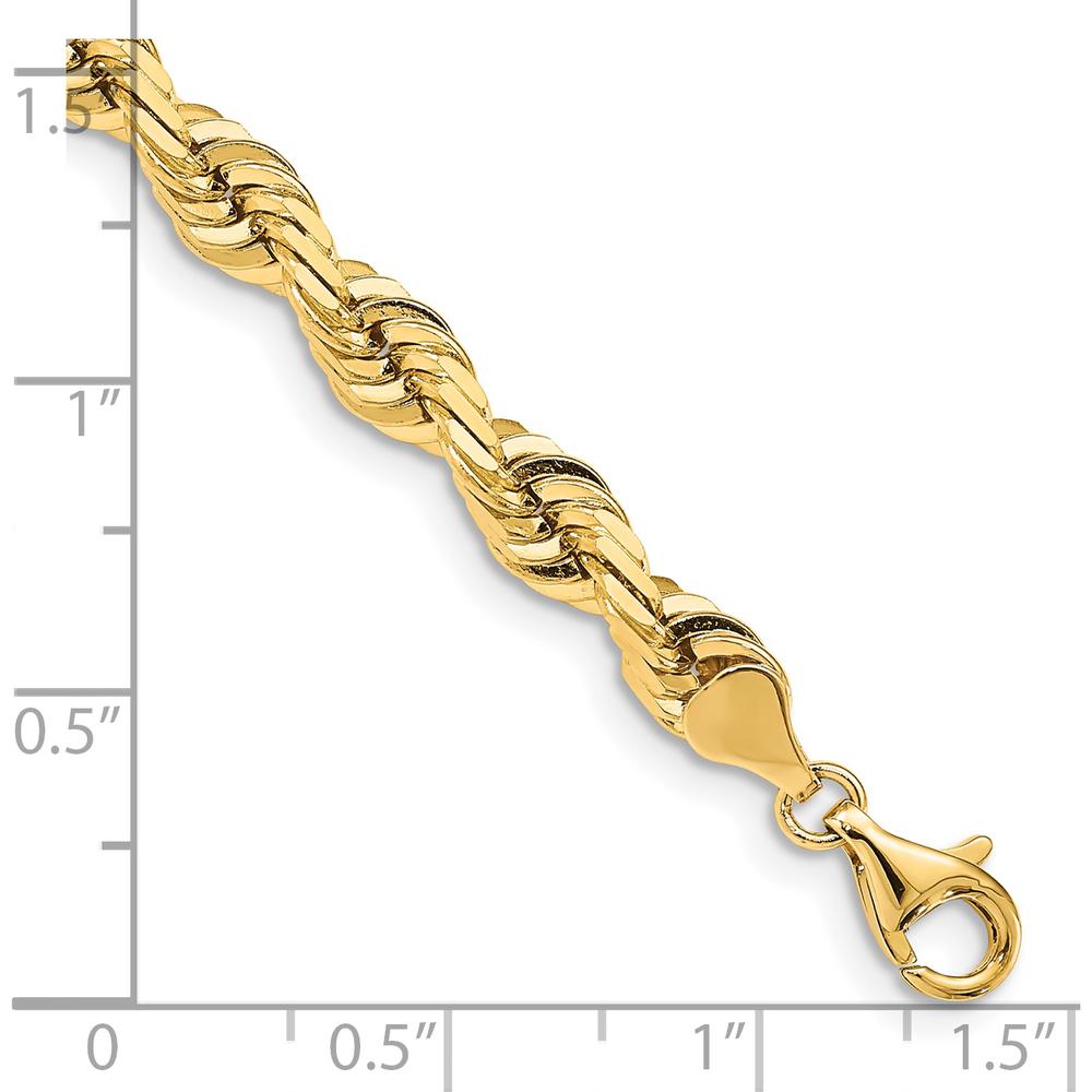 14K Yellow Gold 8" Diamond-Cut Rope Chain with Fancy Lobster Clasp by Oro Pregiato