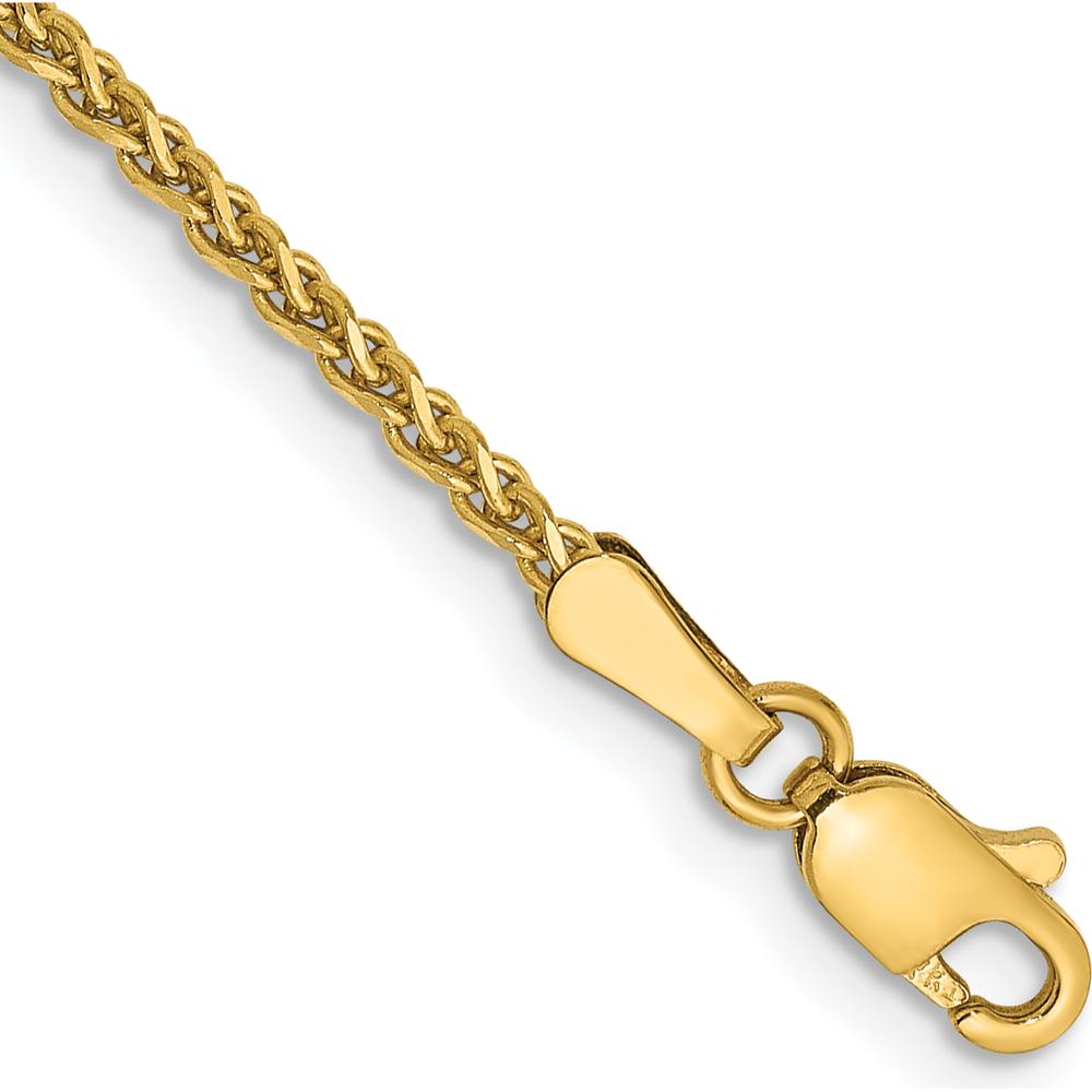 14K Yellow Gold 8" Diamond-Cut Spiga Chain Bracelet - 1.7mm Width by Oro Pregiato