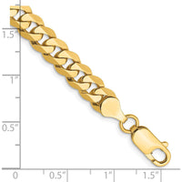 14K Yellow Gold 8" Flat Beveled Curb Bracelet with Lobster Clasp - 7.25mm Width by Oro Pregiato