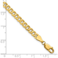 14K Yellow Gold 8" Flat Beveled Curb Chain Bracelet with Lobster Clasp - 4.75mm Width by Oro Pregiato