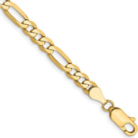 14K Yellow Gold 8" Flat Figaro Chain Bracelet with Lobster Clasp by Oro Pregiato