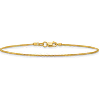 14K Yellow Gold 8" Franco Chain Bracelet - 0.9mm Width with Lobster Clasp by Oro Pregiato