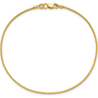 14K Yellow Gold 8" Franco Chain Bracelet - 0.9mm Width with Lobster Clasp by Oro Pregiato