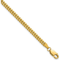 14K Yellow Gold 8" Franco Chain Bracelet - 2.3mm Width by Oro Pregiato