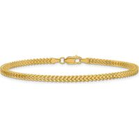 14K Yellow Gold 8" Franco Chain Bracelet - 2.3mm Width by Oro Pregiato