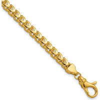14K Yellow Gold 8" Franco Chain Bracelet with Fancy Lobster Clasp - 3.7mm Width by Oro Pregiato