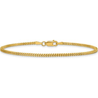 14K Yellow Gold 8" Franco Chain Bracelet with Lobster Clasp - 1.4mm Wide by Oro Pregiato