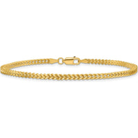 14K Yellow Gold 8" Franco Chain Bracelet with Lobster Clasp - 2mm Width by Oro Pregiato